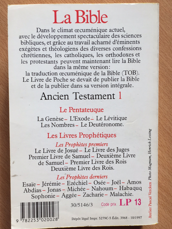 La Bible: Ancien Testament vol.1 (oecuménique)