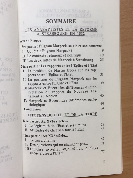 Les anabaptistes et la réforme à Strasbourg en 1532 vol.2 1990 Les cahiers de Christ seul