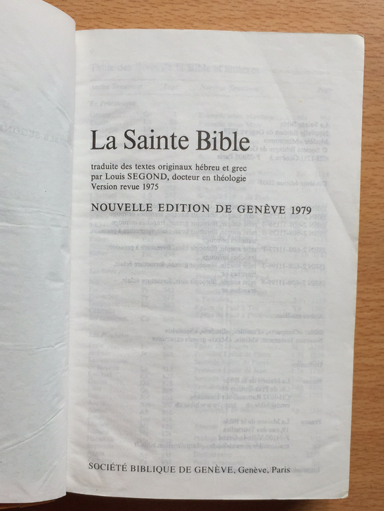 La Sainte Bible (poche)
