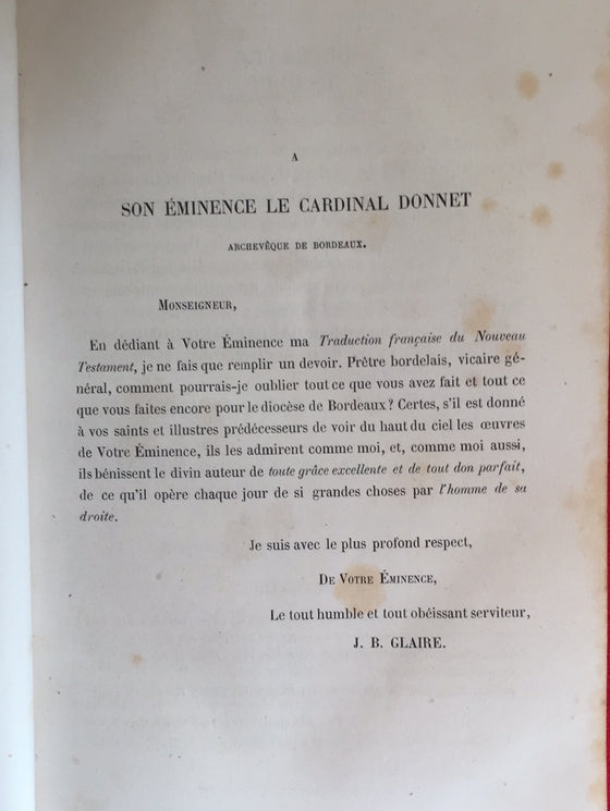 Nouveau Testament Selon La Vulgate - Traduite en Français