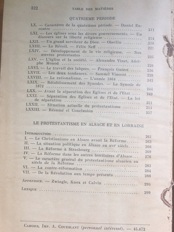 Histoire Abrégée des Protestants de France