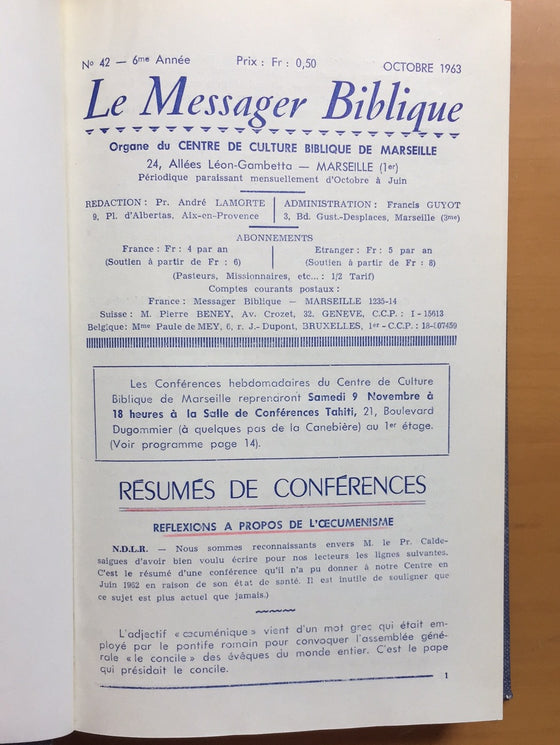 Le Messager biblique 1963-1967 (Tome 2)