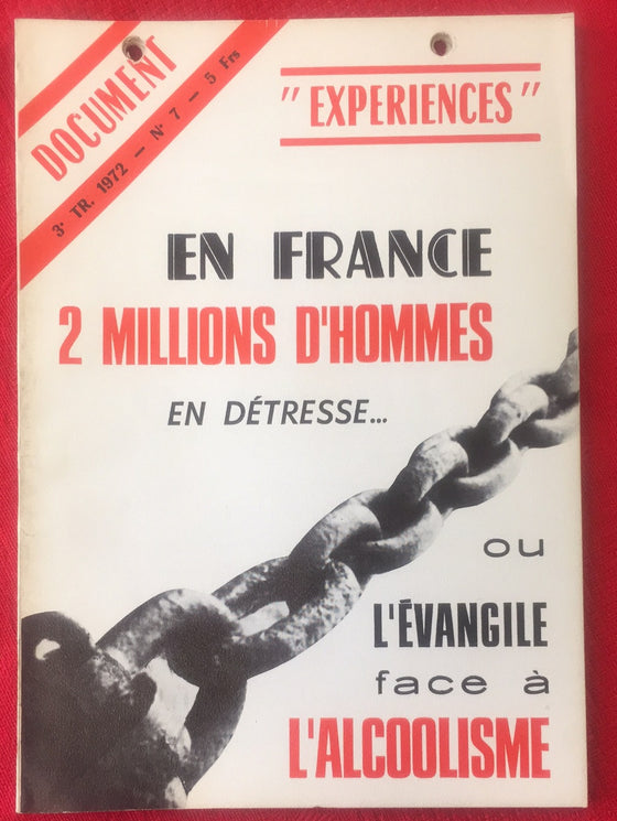 Document Expériences n.7 En France 2 millions d’hommes en détresse