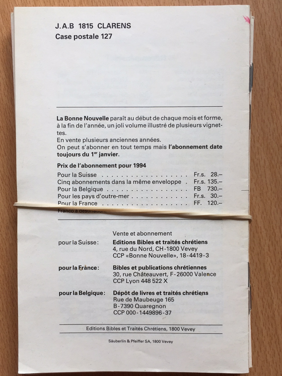 La Bonne Nouvelle annoncée aux enfants 1993